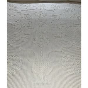 Bates George Washington Queen Choice Hobnail Bedspread White Fringed 92”x112”
